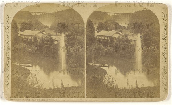 Glen Iris and Fountain - Portage, N.Y; L. E. Walker, American, 1826 - 1916, active Warsaw, New York, about 1870; Albumen silver