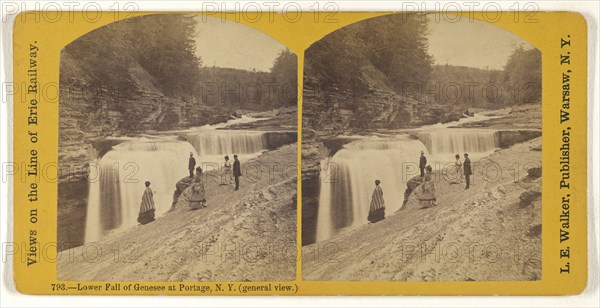 Lower Fall of Genesee at Portage, N.Y., general view., L. E. Walker, American, 1826 - 1916, active Warsaw, New York