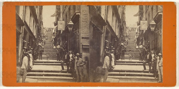 Break-neck Steps, at foot of which was found the Tomb of Champlain; L.P. Vallée, Canadian, 1837 - 1905, active Quebéc, Canada