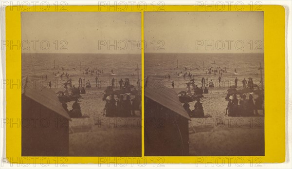 Beach scene; about 1865; Albumen silver print
