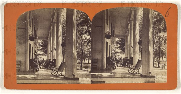 Clarendon Hotel Piazza; about 1870; Albumen silver print