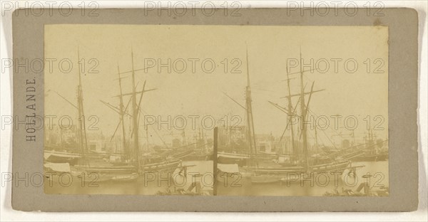 Vues Des Docks a Amsterdam; about 1870; Albumen silver print