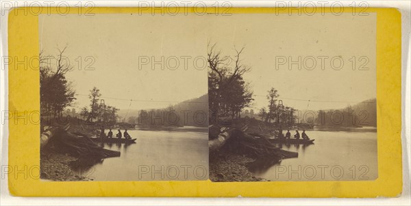 Rope Ferry, Rehn Farm; American; about 1865; Albumen silver print