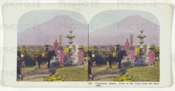 Fujiyama, Japan. View of Mt. Fuji from the Railway; about 1905; Color Photomechanical