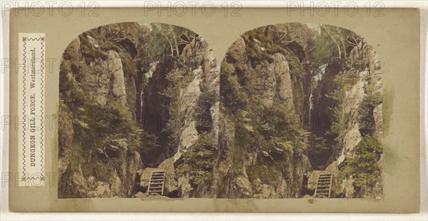 Dungeon Gill Force, Westmoreland; British; about 1860; Hand-colored Albumen silver print