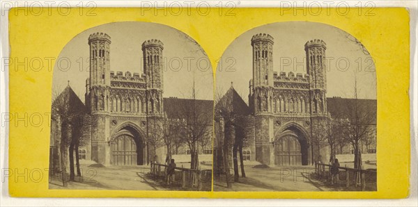 Canterbury. The Chief Gate of St. Augustin's Monastery; British; about 1860; Albumen silver print
