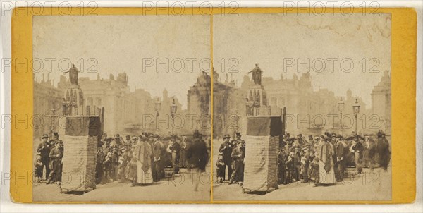 London. Crimea Monument, Waterloo Place; British; about 1860; Albumen silver print