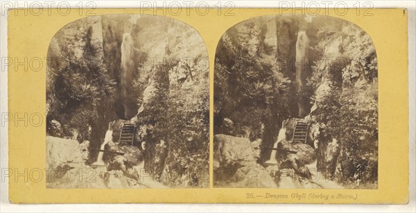 Dungeon Ghyll during a Storm. British about 1860; Albumen silver print