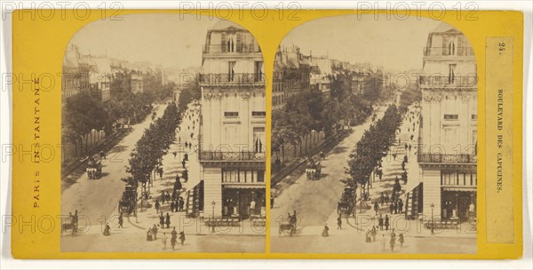 Boulevard des Capucines; French; 1860s; Albumen silver print