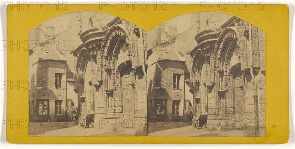 Detail of arch, French architecture; French; about 1865; Albumen silver print