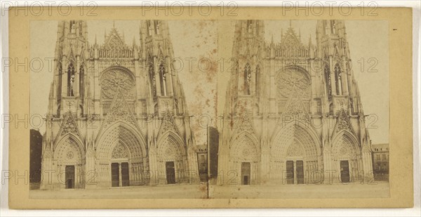 portail de l'eglise, St. Ouen, Rouen; French; about 1860; Albumen silver print