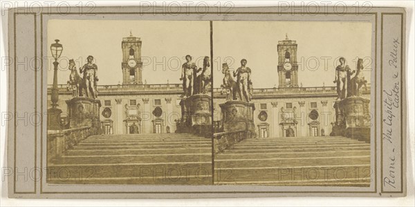 Rome - The Capitol, Castor & Pollux; Italian; about 1865; Albumen silver print