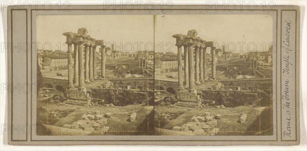 Rome - The Forum. Temple of Concord; Italian; about 1865; Albumen silver print