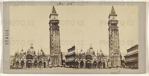 Ensemble de la place St Marc, Venise; Italian; about 1865; Albumen silver print