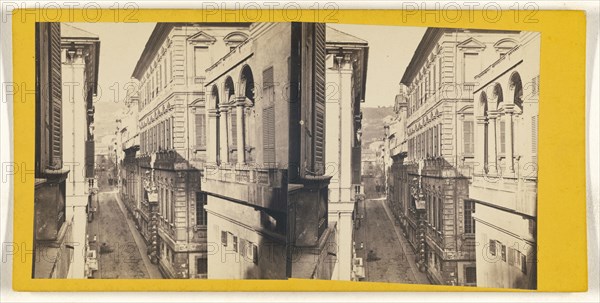Genova, Via Balbi; Italian; about 1865; Albumen silver print
