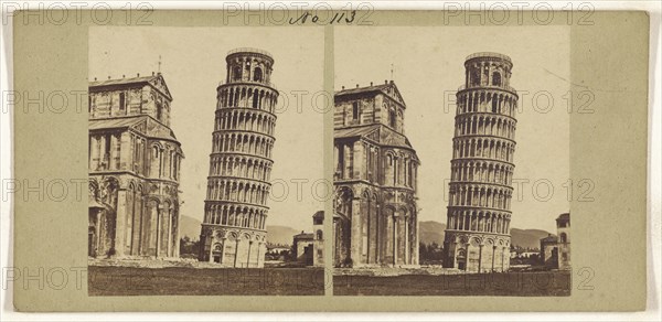 La tour penchee a Pisa; Italian; about 1865; Albumen silver print