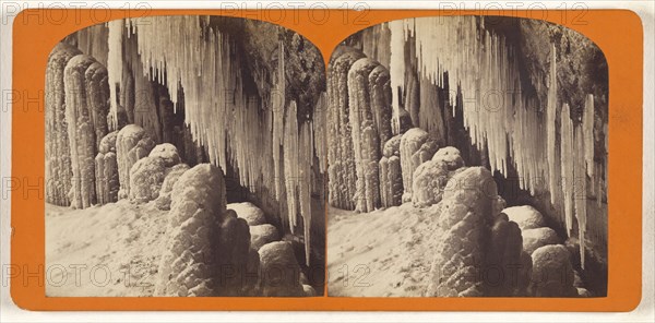 Winter view under Horse Shoe Fall, Canada side; Canadian; about 1865; Albumen silver print