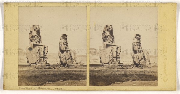 Colosses de Memnon a Thebes; about 1860; Albumen silver print