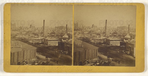 E. From Randolph St. Bridge, Massachusetts?; American; about 1865; Albumen silver print