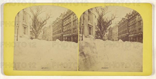 Fremont St. Boston, Winter View; American; about 1865; Albumen silver print