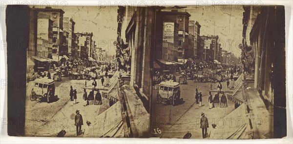 Broadway. New York City. 1850; American; 1850; Albumen silver print