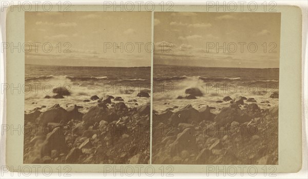 Rocks & surf, West Virigina; American; about 1870; Albumen silver print