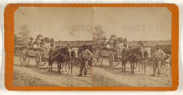 French Wedding Party, possibly at New Brunswick, Canada; George T. Taylor, Canadian, active 1870s, about 1870; Albumen silver