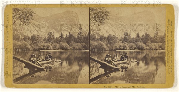 Mirror Lake and Mt. Watkins; John P. Soule, American, 1827 - 1904, 1870; Albumen silver print