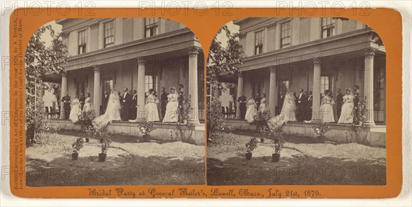 Bridal Party at General Butler's, Lowell, Mass., July 21st, 1870; Simon Towle, American, active Lowell, Massachusetts 1855