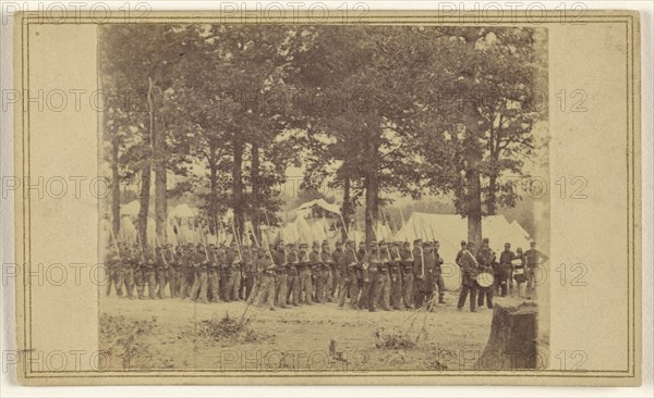 Micihigan(?, Camp nr. Washington 1861; Attributed to Mathew B. Brady, American, about 1823 - 1896, 1861; Albumen silver print