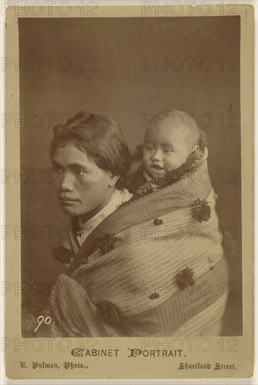 Mrs. Barlow & Baby MÄori woman; E. Pulman, New Zealander, active 1860s - 1870s, about 1875; Albumen silver print