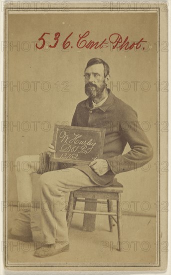 W. Hurley, D 61 Pa. 13762. Civil War victim; Attributed to William H. Bell, American, 1830 - 1910, 1862-1864; Albumen silver