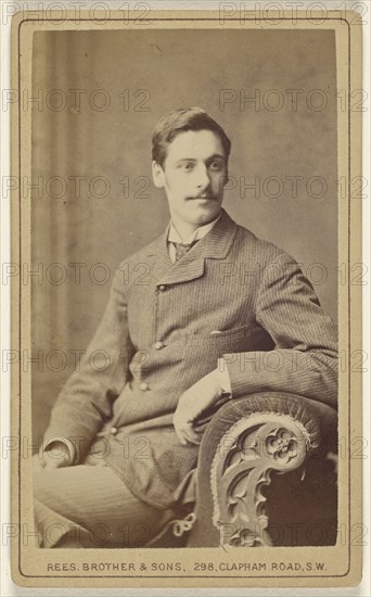 young man with moustache; David Rees & Brother & Son; June 5, 1880; Albumen silver print