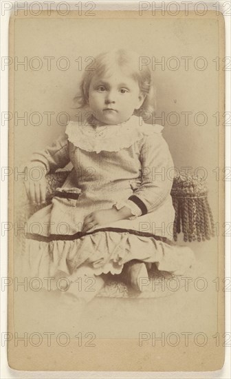 Aunt Nelle Cushera, Robbins, little girl, seated; Bishop & Company; about 1865; Albumen silver print