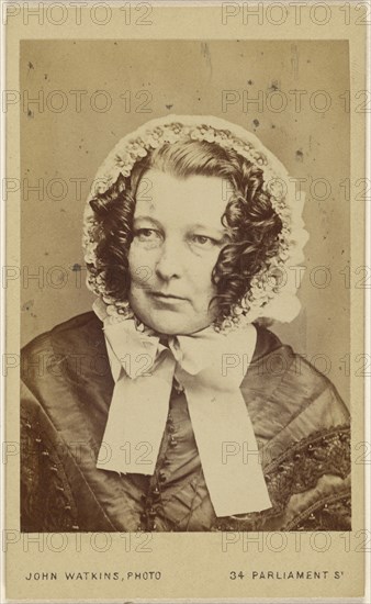 Eliza Cook., 1818 - 1889 middle age, John Watkins, British, active 1850s - 1870s, 1865 - 1870; Albumen silver print