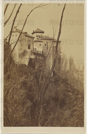 Close view of The Alhambra, Granada, Spain; 1865 - 1870; Albumen silver print