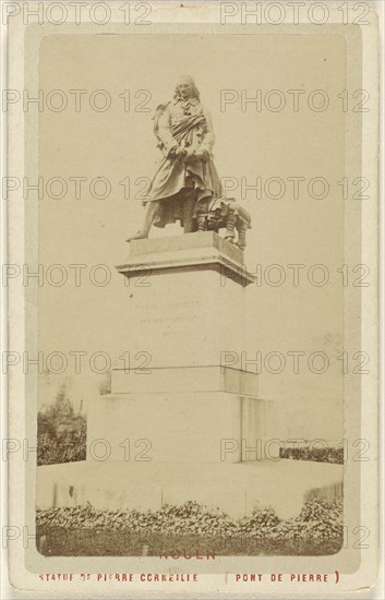 Rouen. Statue de Pierre Corneilie, Pont de Pierre, Le Comte, French, active Rouen, France 1860s, 1865 - 1870; Albumen silver