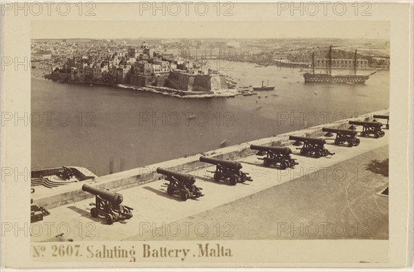 Saluting Battery, Malta; Sommer & Behles, Italian, 1867 - 1874, 1865 - 1870; Albumen silver print