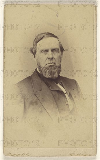 bearded man, printed in vignette-style; Studio of Mathew B. Brady, American, about 1823 - 1896, 1864 - 1866; Albumen silver