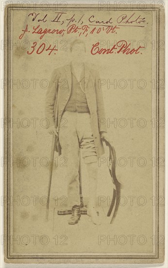 Joseph Lagrow, Pt. F. 10th Vt. Civil War victim; American; 1865 - 1867; Albumen silver print