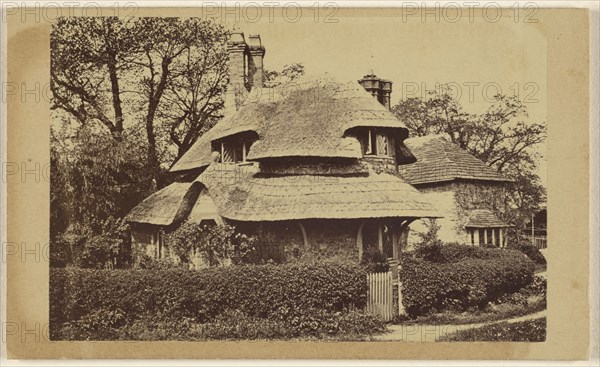 Exterior view Circular Cottage, Blaise Hamlet; British; 1867; Albumen silver print