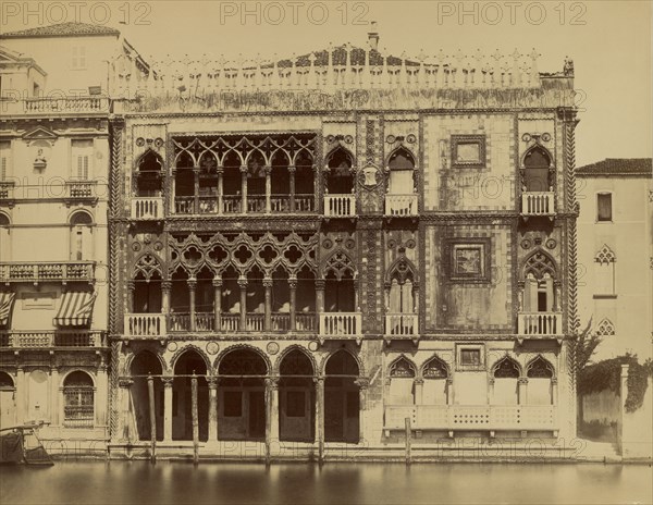 Cà Doro Palace, The Grand Canal, Venice; Carlo Naya, Italian, 1816 - 1882, Venice, Italy; 1874; Albumen silver print