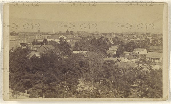 San Jose from Convent Notre Dame, Looking South; Lawrence & Houseworth; 1864 - 1867; Albumen silver print