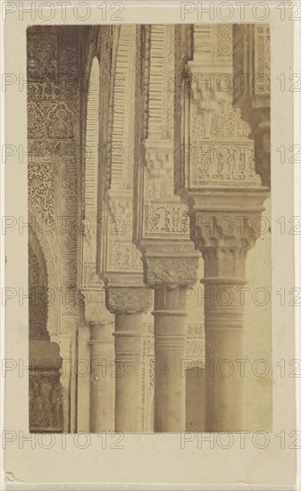 Detail of columns, the Alhambra; 1865 - 1875; Albumen silver print