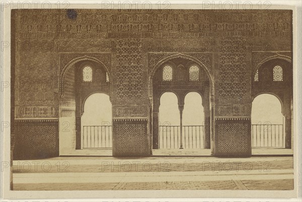 View of three archways, the Alhambra; 1865 - 1875; Albumen silver print