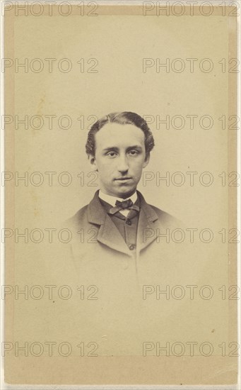 man, printed in vignette-style; 1870-1875; Albumen silver print