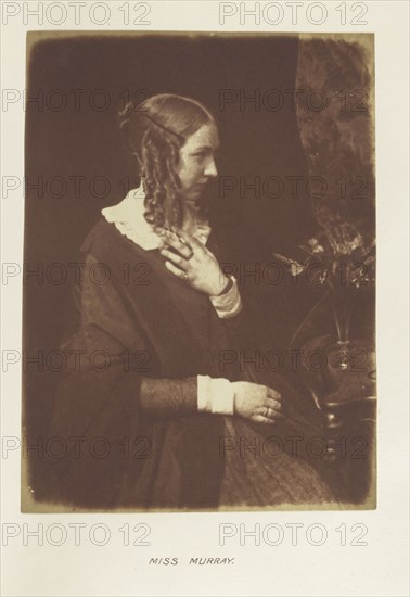 Miss Murray; Hill & Adamson, Scottish, active 1843 - 1848, Scotland; 1843 - 1848; Salted paper print from a Calotype negative