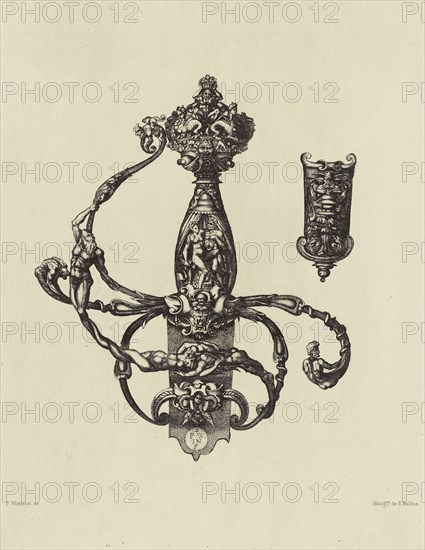 Design for a Sword Hilt by Pierre Woeiriot; Édouard Baldus, French, born Germany, 1813 - 1889, Paris, France; 1866