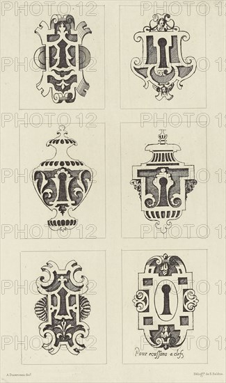 Design for Key Holes by Androuet du Cerceau; Édouard Baldus, French, born Germany, 1813 - 1889, Paris, France; 1866