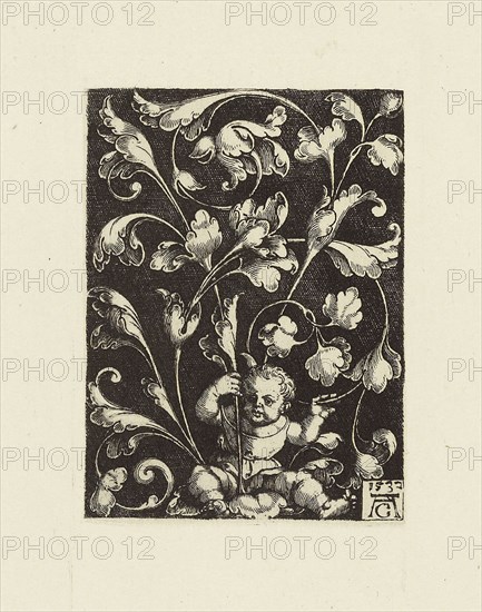 Design by Aldegräver; Édouard Baldus, French, born Germany, 1813 - 1889, Paris, France; 1866; Heliogravure; 6.9 x 5.1 cm